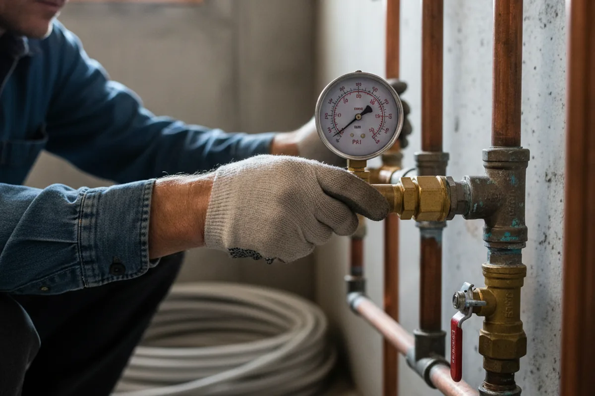 Pressure testing a repaired line during Water Line Repair in Lapine
